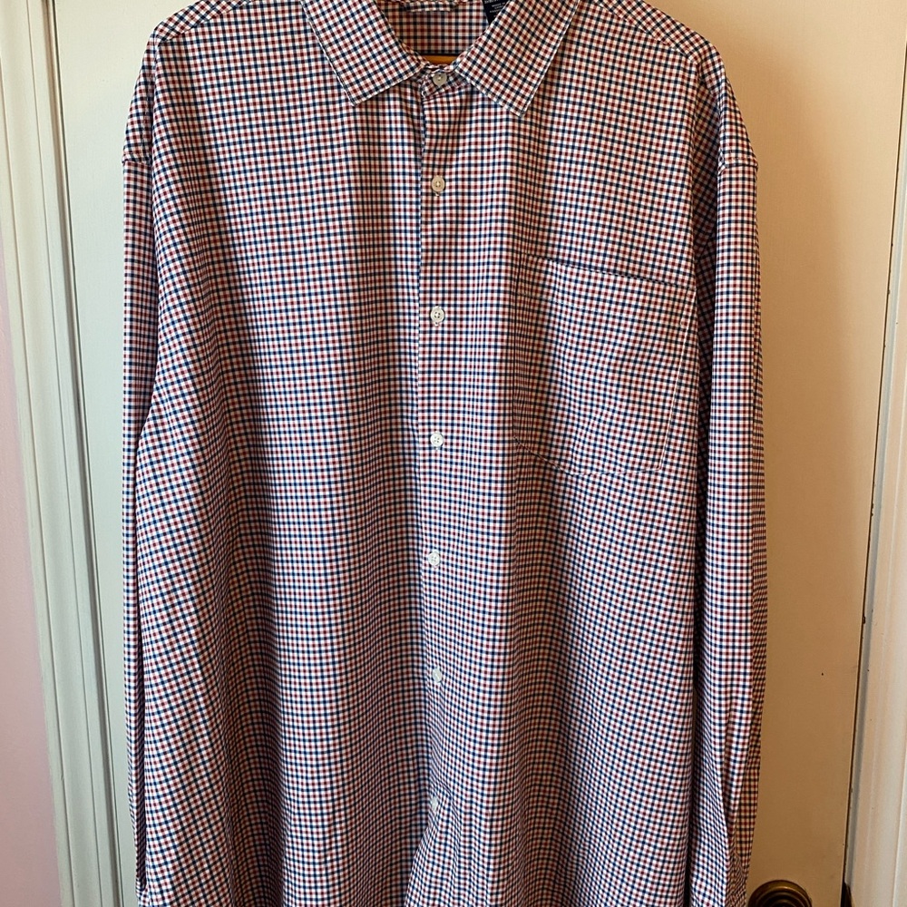 Chaps Red, Blue and White Casual Button Down Shirt